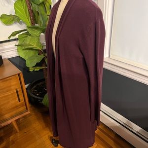 Neiman Marcus Bordeaux Colored Superfine Cashmere Duster Cardigan - Large